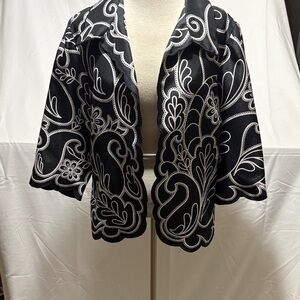 Elegant Black and White Women's Blazer